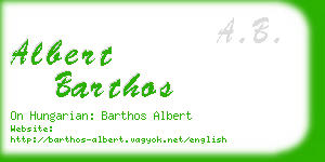 albert barthos business card